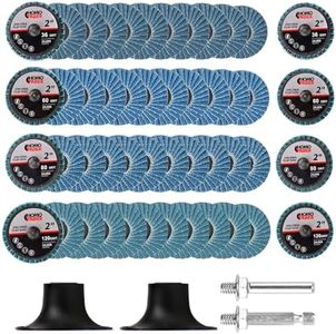 HOMO FABER 50 PCS 2 Inch Flap Discs for Die Grinder with 1/4" Holder | 36/60/80/120 Grit Roll Lock Sanding Discs | Surface Prep, Stripping, Grinding, Polishing, Deburring, Rust & Paint Removal