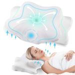 SPREAD SPAIN Cervical Pillow for Neck and Shoulder,Contour Memory Foam Pillow, Ergonomic Neck Support Pillow for Side, Back and Stomach Sleepers, Cervical Butterfly Pillow (White)