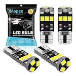 Alopee 4-Pack T10 501 W5w 6500k White Canbus Error Free LED Bulbs,9-SMD 2835 Chipsets Car Replacement Bulb For W5W 194 168 2825 Map Dome Courtesy License Plate Side Marker Light Bulbs(12V)