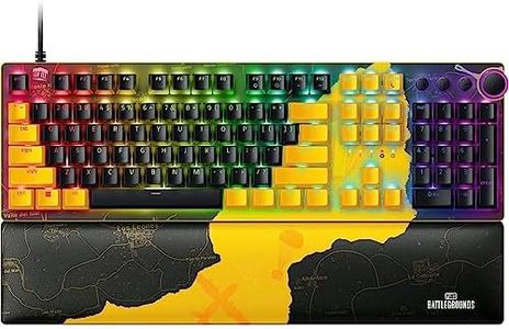 Razer Huntsman V2 Optical Gaming Keyboard: Fastest Linear Optical Switches w/Quick Keystrokes & 8000Hz Polling Rate - Doubleshot PBT Keycaps - Dedicated Media Keys & Dial - PUBG: Battleground Edition
