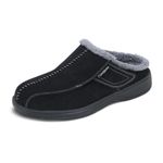 Orthofeet Innovative Orthopedic Slippers for Men - Ideal for Plantar Fasciitis, Foot & Heel Pain Relief. Arch Support Slippers, Cushioning Ergonomic Sole & Extended Widths - Asheville, Black, 7.5