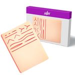 MJW Dual Suture Practice Pad – Two in One Suture pad, 3 Layers 14 Pre-Cut Wounds and Plain Silicone Skin Suture Training Pad of Different Style - Ideal for Students Suturing Practice