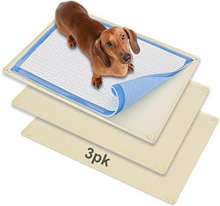 Skywin Pee Pad Holder for 30 x 23 Inches Training Pads - 3 Pack Silicone Wee Wee Pad Holder, No Spill and Leaks Puppy Pad Holder Easy to Clean and Store Dog Pad Holder (Beige)