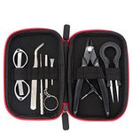 DIY Tool Kit Coil Jig Winding Set,Ceramics Tweezers,Coil Set,Wire Cutter,Folding Scissors, Coil Brush, Screwdrivers with A Carrying Case