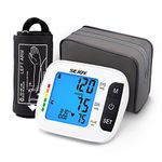 Blood Pressure Machine Automatic Upper Arm Blood Pressure Monitors for Home Use Adjustable Digital BP Cuff Monitor Large Backlit Display 120 Sets Memory, includes Batteries and Carrying Bag