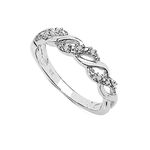 The Diamond Ring Collection: Beautiful 0.05CT Diamond 3 Row on the Twist Eternity Ring in Sterling Silver Size U