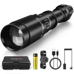 UniqueFire 1605N T38 IR Flashlight Infrared Vcsel 940nm LED Rechargeable Light for Night Vision, Tactical ir Illuminator Long Range & High Power, Focus Adjustable for Hunting, Observation, Search