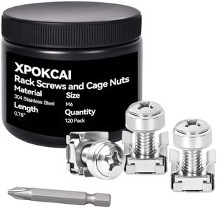 Xpokcai 120-Pack 304 Stainless Steel-M6*20mm Rack Mount Screws and Cage Nuts for Server Racks、Routers&Audio Equipment Cabinets Wall Server Network Enclosure Mount Screws