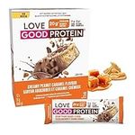 Love Good Fats High Protein Bars, Peanut Caramel - Whey Protein and Collagen - 20g Protein includes 6-7g Collagen, 2g Net Carbs, 1g Sugar - Chocolate Coating - Low Carb, Low Sugar, Keto, 12 Pack