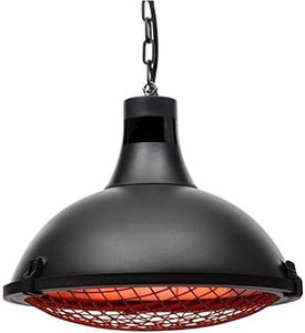 Blumfeldt Blackpool Heat - Riscaldatore da Terrazza a Infrarossi, Radiatore, Elemento in Carbonio 2100 W, 3 livelli: 900, 1200, 2100 W, Design Retrò, Montaggio a Soffitto, Telecomando, Nero