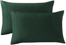 SereneSleep Queen Pillowcases 2 Pack- Bottle Green Pillow Cases 20x30 Inches Envelope Closure Ultra Soft Brushed Microfibre Wrinkle and Fade Resistant Standard Pillow Covers (Queen, Bottle Green)