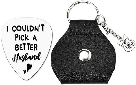 Husband Birthday Gifts from Wife I Couldn't Pick a Better Husband Guitar Pick for Men Annversary Valentines Day Wedding Gifts for Musician Guitar Player Husband Hubby Christmas Xmas Present