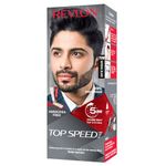 Revlon Top Speed Hair Color for Men Natural Black | Infused with Mother of Pearl and Ginseng Root extract for Intense Conditioning | 100% Grey Coverage in 5 Minutes | Shiny & Nourished Hair