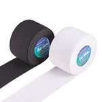 BENECREAT 11 Yards 2" Wide Heavy Stretch Elastic Band High Elasticity Knit for Sewing Craft Project (5.5 Yards/Roll, White & Black)