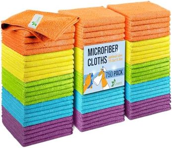 GREEN LIFESTYLE Microfiber Cleaning Cloth 750 Pack, Borderless Microfiber Towels Cleaning, Rags for Cleaning, Car Microfiber Towel, Drying Towels for Сars, Car Wash Towels (11.5" x 11.5", Multicolor)