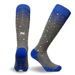 Vitalsox Unisex Patented Graduated Compression Socks, Stardust Multi, Large, Blue