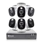 Swann DVR Security Camera System with 1TB, 8 Channel 6 Camera, 1080p, Wired Surveillance CCTV, Color Night Vision, Heat Motion Detection, LED Lights