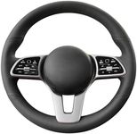 MEWANT Hand Stitch Black Genuine Leather Steering Wheel Wrap for Mercedes Benz W177 W205 C118 C257 W213 W463 H247 X247