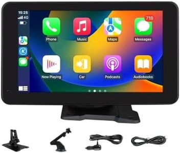 CLOUDSALE 7" Touch Screen 2K Portable Car Wireless CarPlay Android Auto Radio BT FM AUX (Pack of 1)