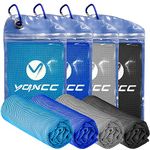 YQXCC 4 Pack Cooling Towel (120x30 cm) Ice Towel for Neck, Microfibre Cool Towel, Soft Breathable Chilly Towel for Yoga, Golf, Gym, Camping, Running, Workout & More Activities