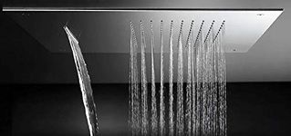 Aquieen 2 inlet rain and mist shower SS304 Ceiling Shower (10 x 15 Rain + Waterfall, Chrome Polished)