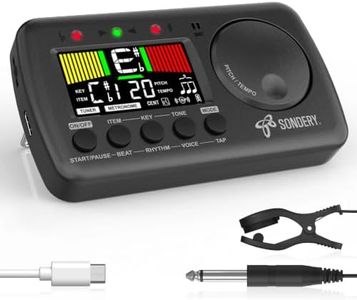 Sondery Digital Metronome Tuner 3 in 1, English Vocal Counting Metronome with Tap Tempo Chromatic Tuner Tone Generator Rechargeable Suitable for All Instruments
