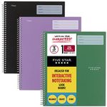 Five Star Interactive Notetaking Spiral Notebooks, 3 Pack, 1-Subject, Wide Ruled Paper, 11" x 8-1/2", 100 Sheets, Assorted Colors (920001-ECM)