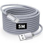 CLEEFUN 5m/16ft Durable Extra Long USB C Cable, USB A to Type C Fast Charging Nylon Charger Cord for Samsung Galaxy S20 S10 S9 S8 S21 Note 20 10 +, Pixel, Switch and More USB-C SmartPhones, Tablet