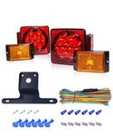 MAXXHAUL 70205 Trailer Light Kit - 12V All LED , Left and Right Waterproof Submersible for Trailers, Boat Trailer Truck Marine Camper RV Snowmobile, Red