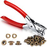 1/4 Inch Grommet Eyelet Plier Set, Eyelet Hole Punch Pliers Kit with 100 Metal Eyelets, Grommet Tool Kit for Leather Clothes Belt