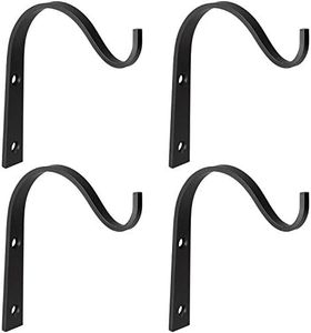 Mkono 4 Pack Iron Wall Hooks for Hanging Plant Lanterns, Plant Hanger Fence Metal Bracket for Bird Feeders, Wind Chimes, Mason Jar Sconces, Light Outdoor Indoor Rustic Home Decor, 6 Inch