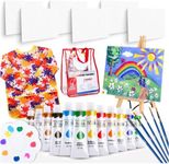 J MARK Ultimate Kids Paint Set – Complete Acrylic Paint Set for Kids, Includes Washable Paints, Storage Bag, Wood Easel, Canvas and More