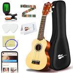 Everjoys Soprano Ukulele Beginner Kit 21 Inch Ukelele w/How to play Songbook Carrying bag Digital Tuner All in One Set