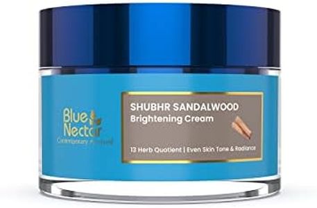 Blue Nectar Ayurvedic Sandalwood Radiance and Skin Brightening Cream | Moisturizing Day Cream for Women for Daily Use | Face Cream for Women with Sun Protection (13 Herbs 50 g)