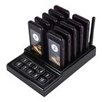 Garsent Wireless Calling Paging System, Wireless Pager System Restaurant Queuing Calling System with 1 Keypad Base, 10pcs Pagers for Restaurant, Hospital, Coffee, Shop, etc.(uk)