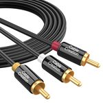 CableCreation 3RCA Cable, 16FT Long 3RCA Male to 3RCA Male Video Audio Stereo Cable Gold-Plated Compatible with Set-Top Box, Speaker, Amplifier, DVD Player, 5M