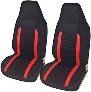 AUTOYOUTH Car Accessories Car Seat Covers for Cars Front Seat Covers Full Set Seat Covers & Supports Bucket Line Design Car Seat Protector Universal Fit for Car Truck Van, Red