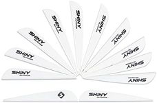 Tiger Archery 3Inch Arrow Vanes Plastic TPU Feather Fletches for DIY Archery Hunting Targeting Arrows(50 PK) (White)