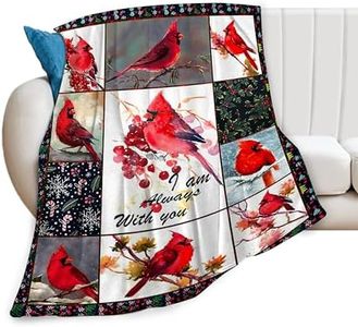 Red Cardinal Bird Blanket Gifts for Girls Cardinal Throw Blankets birds Blanket Soft Warm Fleece Flannel Plush Blankets for Bed Sofa couch 40"x50"