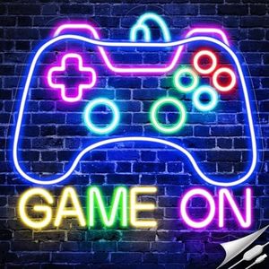 STYPOP Gamer Neon Sign for Game Room Decor, Game On Neon LED Sign for Gamer Wall Decor, Gaming Neon Light Sign for Teen Bedroom Decor, Gamer Gifts for Boys, Teen, Men, Kids