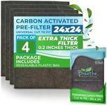 Breathe Naturally Universal Cut To Fit Carbon Activated Air Filter - Replacement Charcoal Filters - Pre Filter Carbon Sheet for Air Purifier, Vent Filters & More - Made in USA (Pack of 4, 24x24)