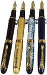 4 PCS in Set Gullor 450 Fountain Pen in 4 Colors (Elegant Colors) with Pen Pouch