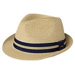 Comhats Mens Straw Hats for Summer Wedding Womens Summer Trilby Fedora Hat Beach Sun Hat Panama Hats Beige Small