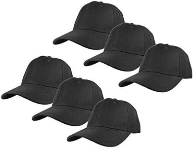 Gelante Plain Blank Baseball Caps Adjustable Back Strap Wholesale Lot 6 Pack-001-Black