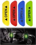 16 Pcs Car Stickers, Reflective Open Warning Signal Sticker for Car, Night Car Sticker Anti-Collision Safety, Car Safety Accessories for Car Door Protection and Decoration (Red, Yellow, Green, Blue)