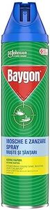 Baygon Mosche e Zanzare Spray Insetticida, Azione Rapida, Protezione a Lunga Durata, 1 Confezione da 400 ml