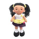 Linzy Aissa Handmade Fabric Rag Doll with Yellow Dress 16 Inch Tall