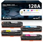 128A Toner Cartridge Replacement for HP 128A CE320A CE321A CE322A CE323A Toner Color CP1525n CP1525nw CM1415fn CM1415fnw Printer Ink 4 Pack(Black Cyan Magenta Yellow)