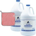 moofin Ammonia Liquid Cleaner, 1 Gallon - White Sink Cleaner Cleaning Towel, Multi-Surface, Odor Eliminating, Professional Grade Ammonia Floor Cleaner for Kitchens & Bathrooms [Pack of 2]