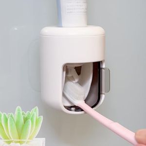 𝟐𝟎𝟐𝟓 𝐔𝐩𝐠𝐫𝐚𝐝𝐞𝐝 So Nice Toothpaste Dispenser Wall Mounted Bathroom Automatic Toothpaste Squeezer,Visualization of Toothpaste Flow Rate(White&Transparent)